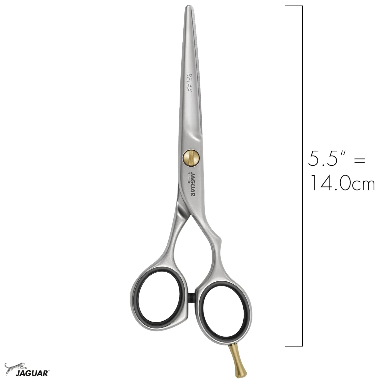 Jaguar Shears Pre Style Relax 5.5 Inch Offset Design Professional Ergonomic Steel Hair Cutting & Trimming Scissors for Salon Stylists, Beauticians, and Barbers