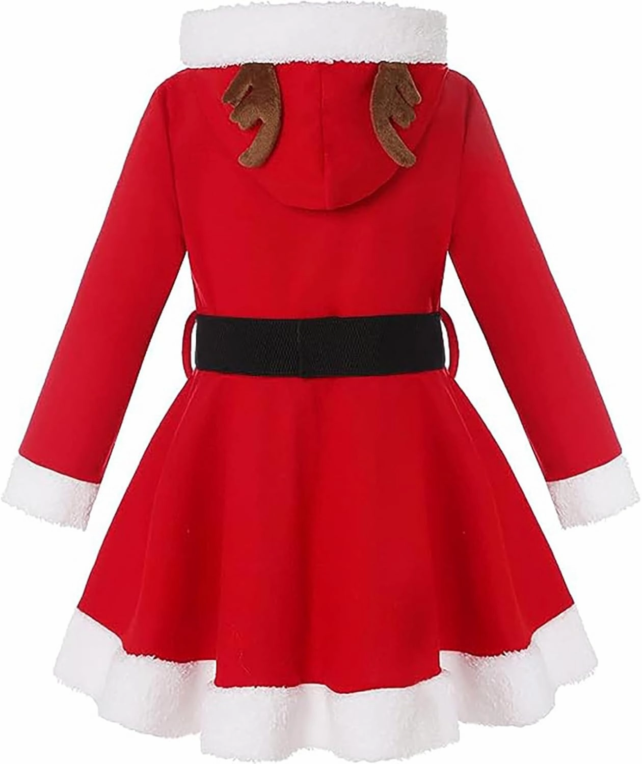 JEATHA Big Girls Mrs Santa Claus Hooded Velvet Tutu Dress Figure Skating Christmas Dance Costume