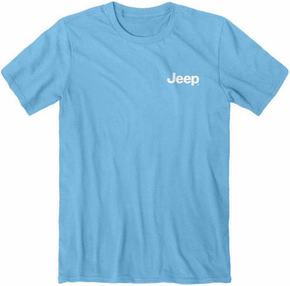 Jeep Big USA Short Sleeve T-Shirt, Blue | Wrangler, American Flag Design | 100% Combed Ringspun Cotton