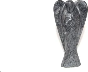 Jet Energized Hematite 2" Angel Gemstone Divine Spiritual 40 Page Crystal Therapy Booklet Gift Archangel Suruel Raphael Raguel Michael Gabriel Remiel Uriel Image is JUST A Reference