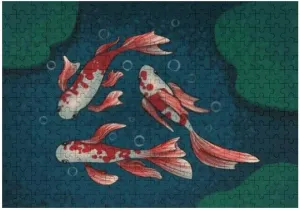Jigsaw Puzzle 1000 Pieces Asian Koi Fish Puzzles for Adults Teens and Kids Creative Gift Puzzles Funny Family Games Multiple Size