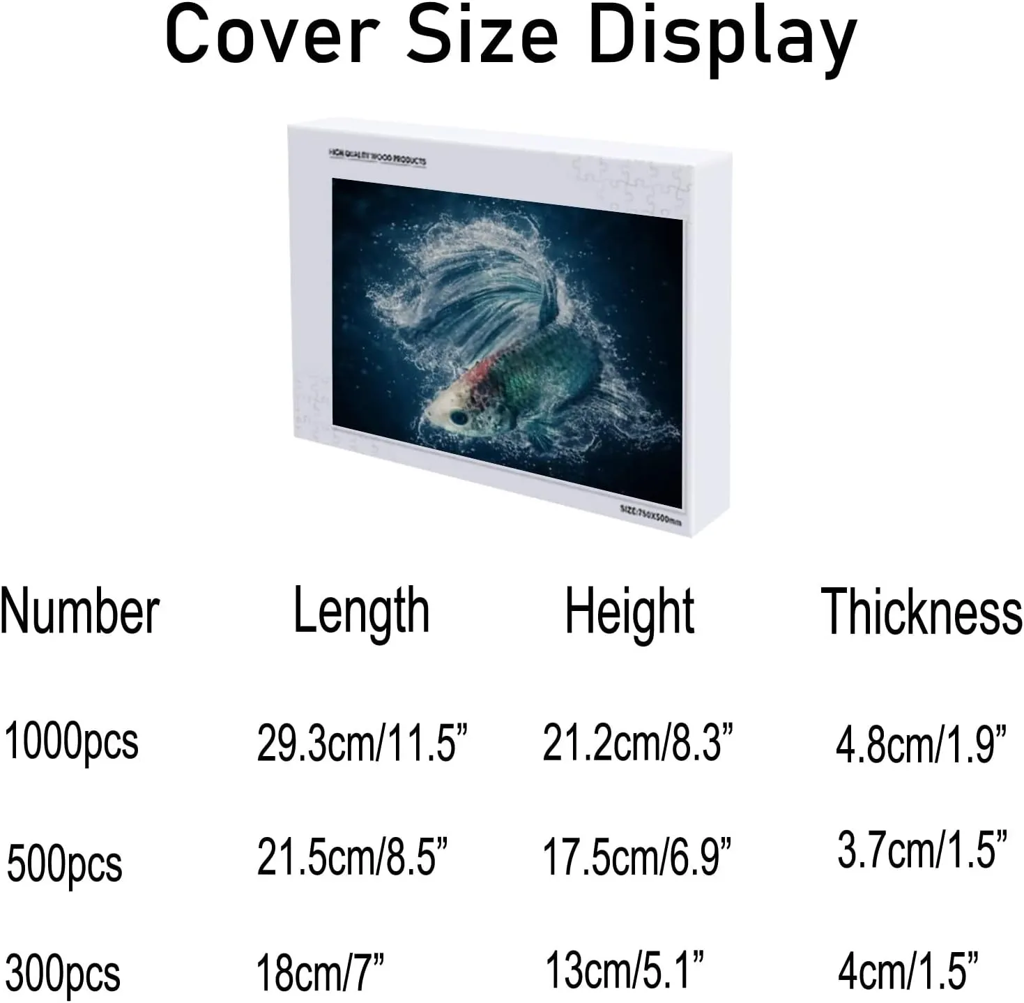 Jigsaw Puzzle 1000 Pieces Water Splash Siamese Fighting Fish Puzzles for Adults Teens and Kids Creative Gift Puzzles Funny Family Games Multiple Size