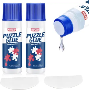 Jigsaw Puzzle Glue Clear with Applicator Suitable for Fixing and Hanging Puzzles, Quick Drying, 4-Ounces, 2Pack