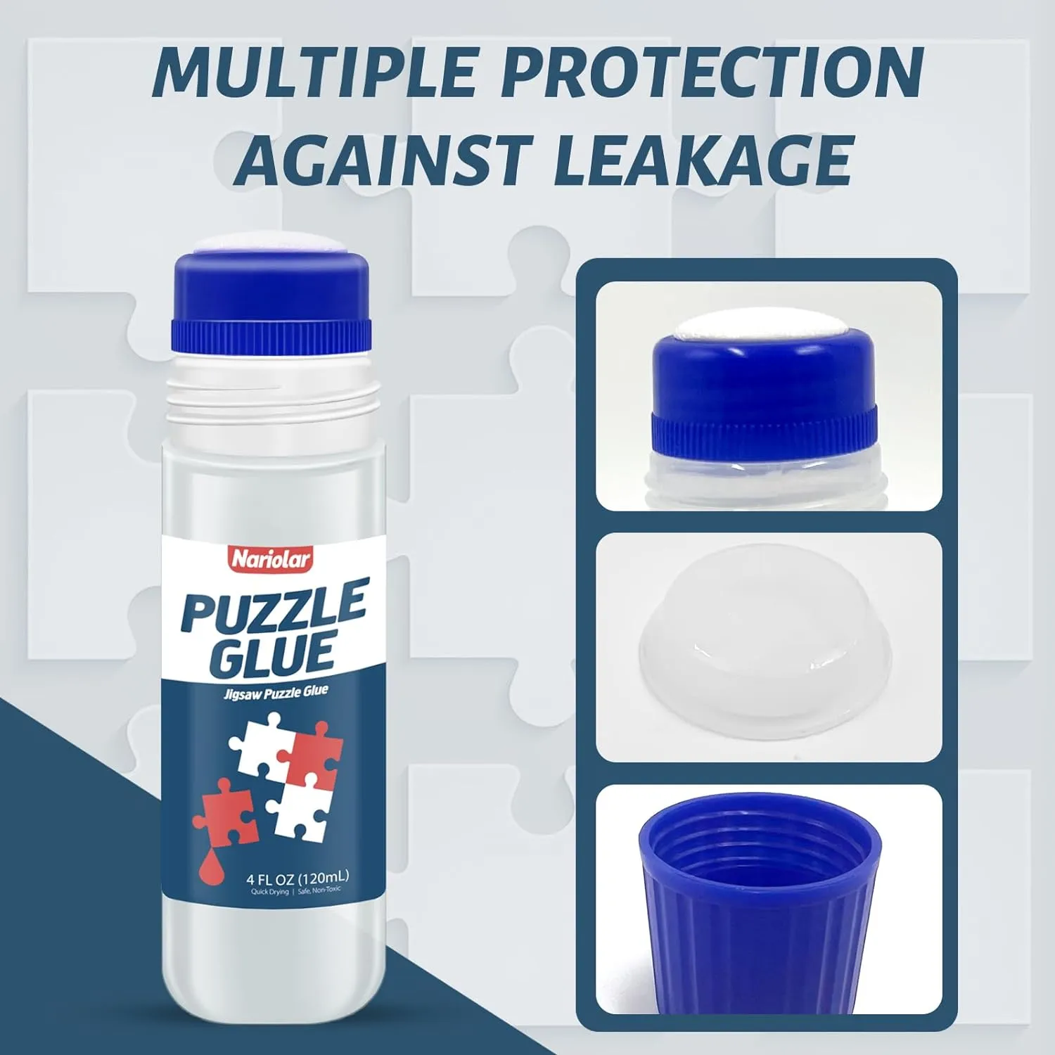 Jigsaw Puzzle Glue Clear with Applicator Suitable for Fixing and Hanging Puzzles, Quick Drying, 4-Ounces, 2Pack