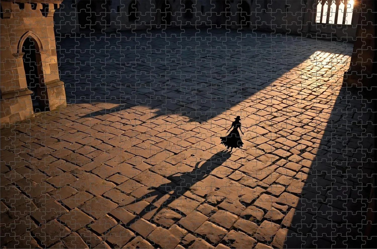 Jigsaw Puzzles for Adults 1000 Pieces Japanese Castle Courtyard Lantern Shadow Wooden Jigsaw Puzzle Toys School Supplies Family Decorations Unique Present