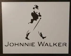 Johnnie Walker Scotch Whisky Whiskey 11" x 8.5" Custom Stencil Art Supplies DIY Scrapbooking Painting on The Wall and Other Surfaces