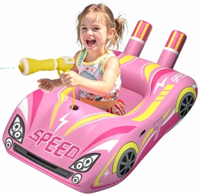 JOSEN Pool Floats Kids with Water Gun, Inflatable Ride-on Car Funny Pool Floats for Kids Ages 3-8, Toddler Pool Float, Summer Outdoor Lake Beach Party Pool Toys for Boys Girls