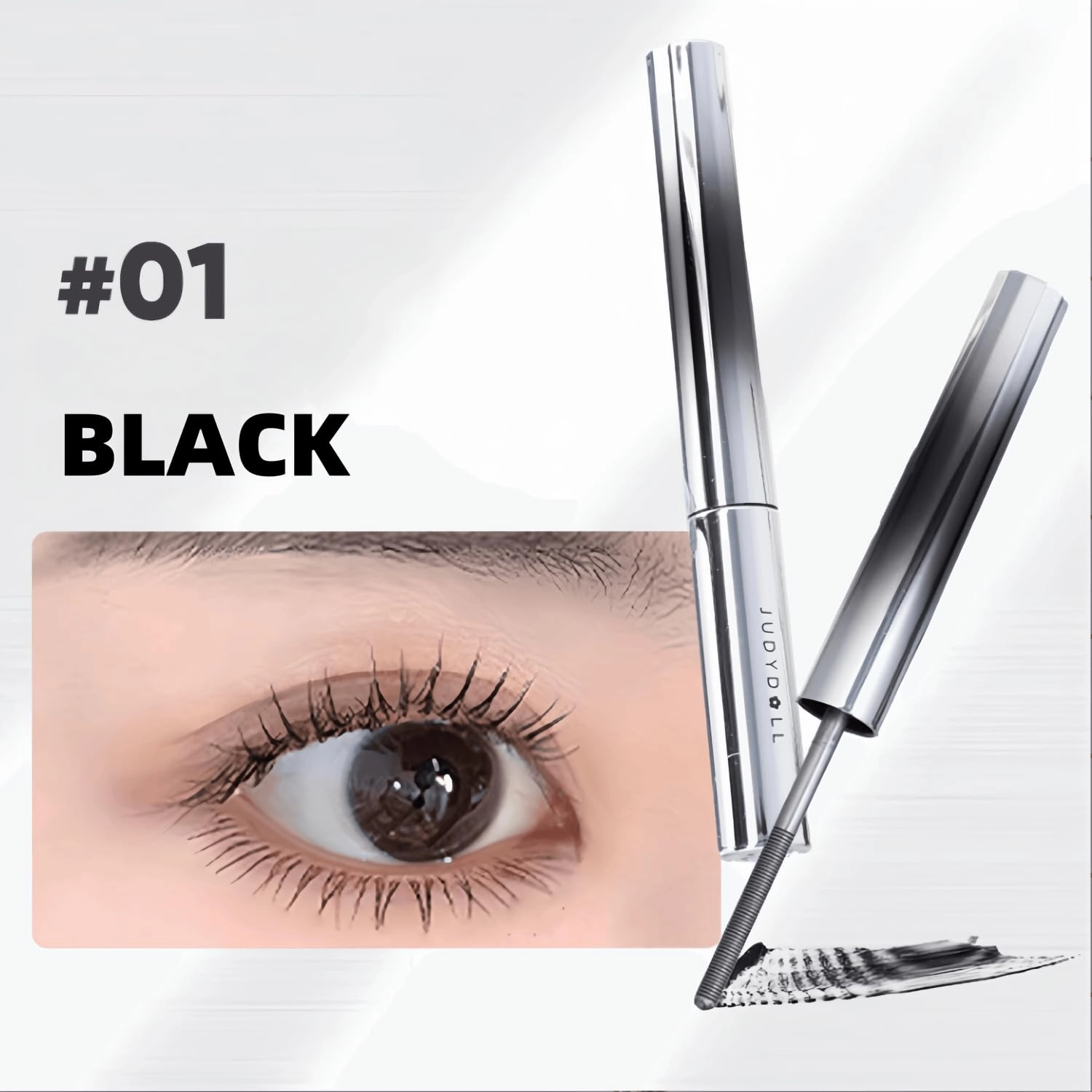 Judy Doll Mascara，Judy Metal Rod Mascara，Judy Doll 3D Strong Curling Iron Mascara, Bristleless Mascara，Judy doll Metal Mascara Smudge-Proof ，Waterproof, Flake Proof, Long Lasting, Black