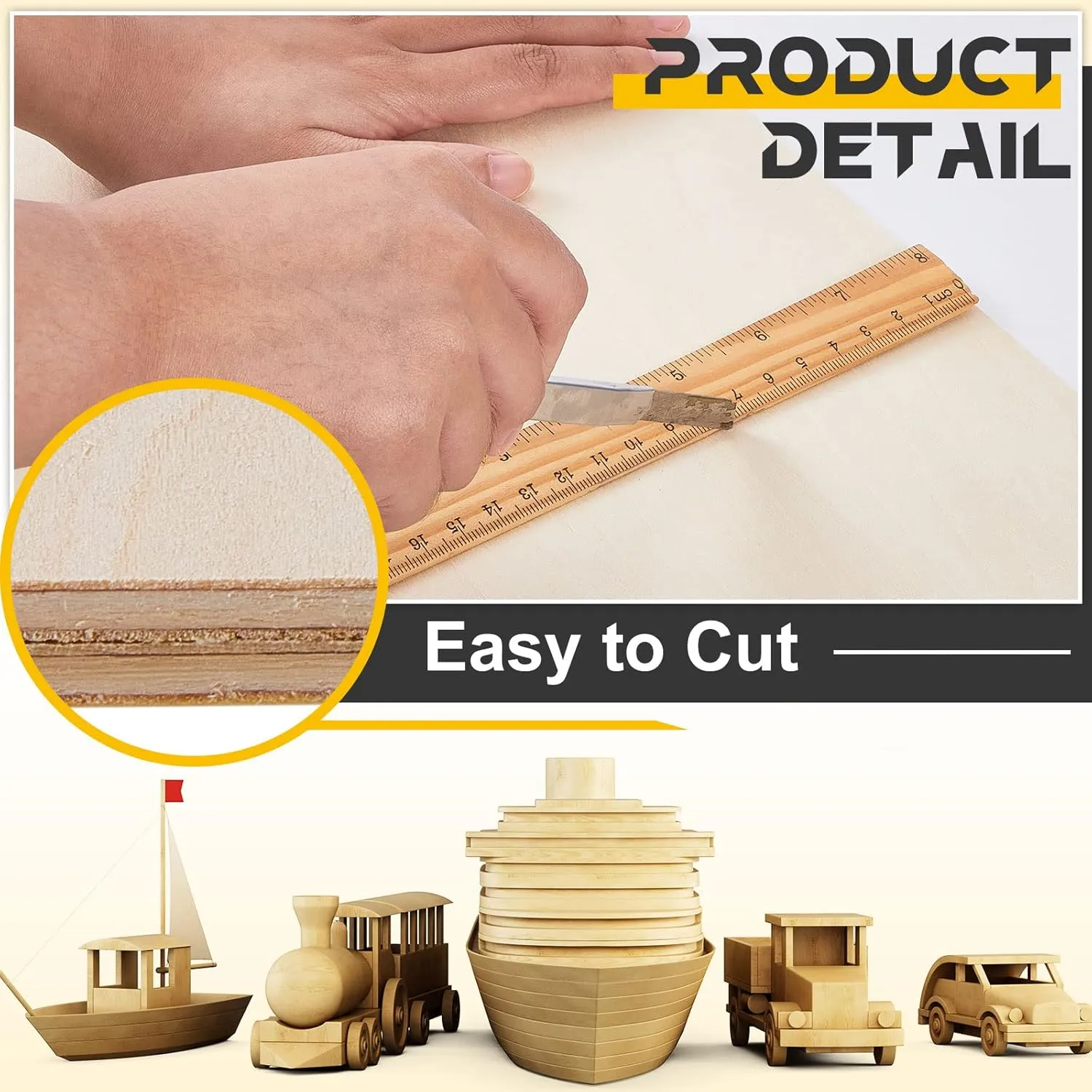 Juexica 18 Pcs Basswood Sheets 3mm 1/8" x 12" x 18" Plywood Board Craft Wood Thin Sheets for DIY Arts Crafts Woodworking Scroll Sawing Projects Painting Drawing Laser Cutting Projects