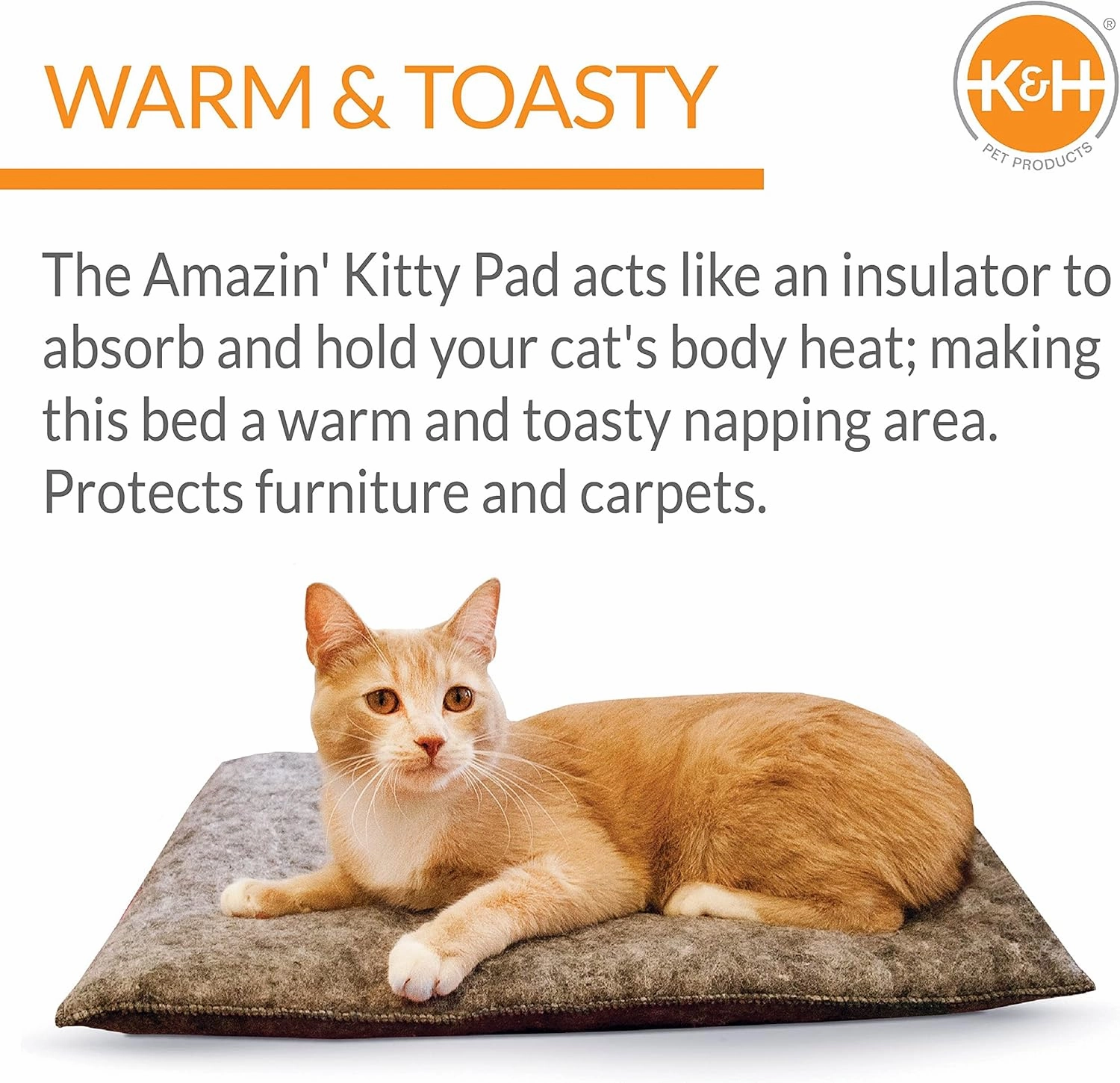 K&H Pet Products Amazin’ Kitty Pad Unheated Gray 15 X 20 Inches - 2 pack