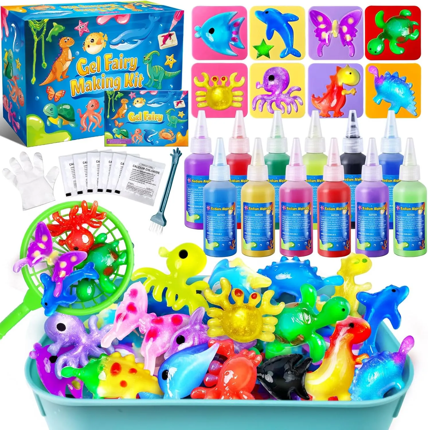Kacwsoay Magic Gel Water Elf Toy Kit for Kids - Aqua Fairy Water Pets with 12 Colors - DIY Squishies Maker Crafts Birthday Gifts for Boys and Girls
