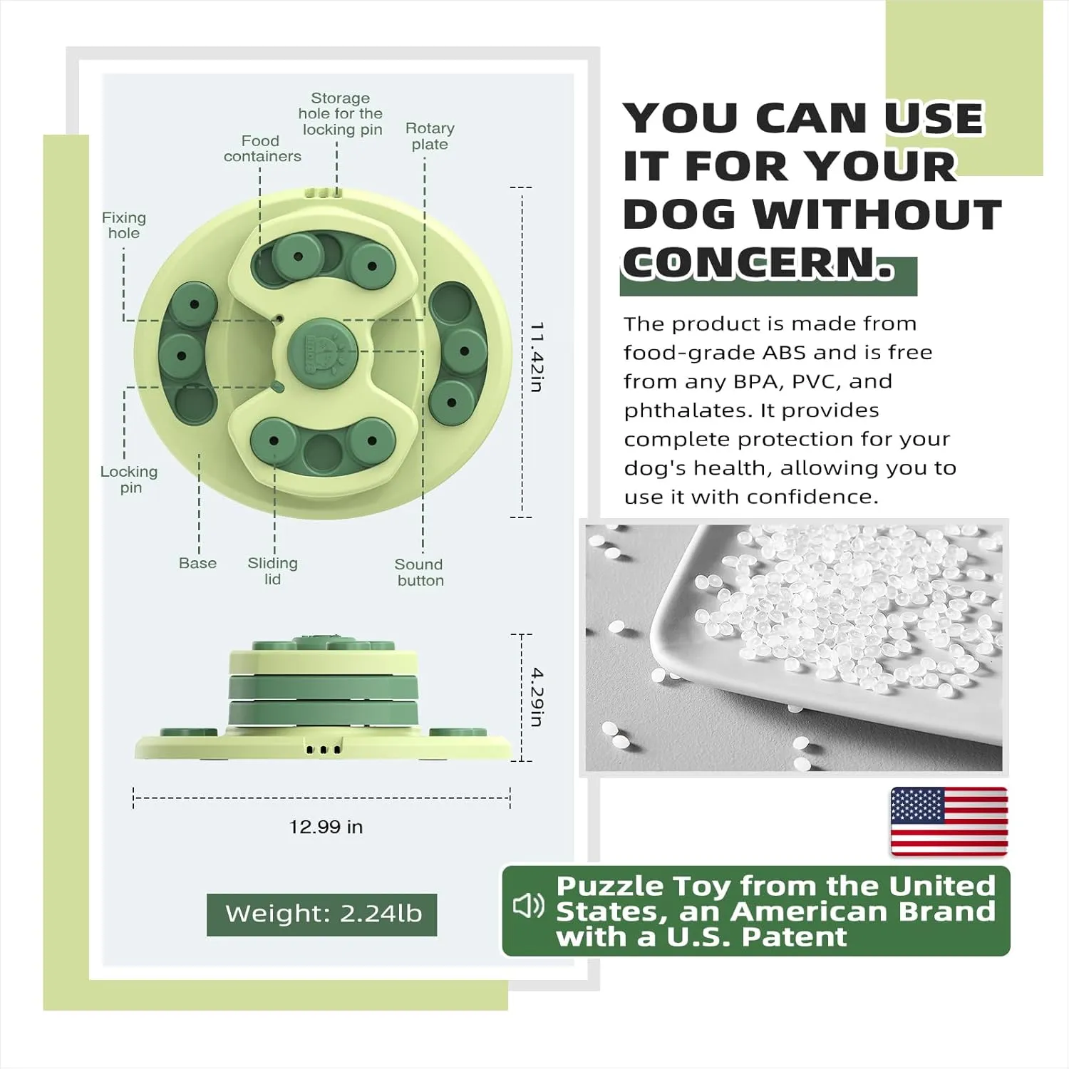 KADTC Dog Puzzle Toy for Small/Medium/Large Dogs Puppy Food/Treat Toys Level 3 in 1 Interactive Mental Stimulation Brain Games Boredom Busters Keep Them Busy Beginner Enrichment Puzzles Toys