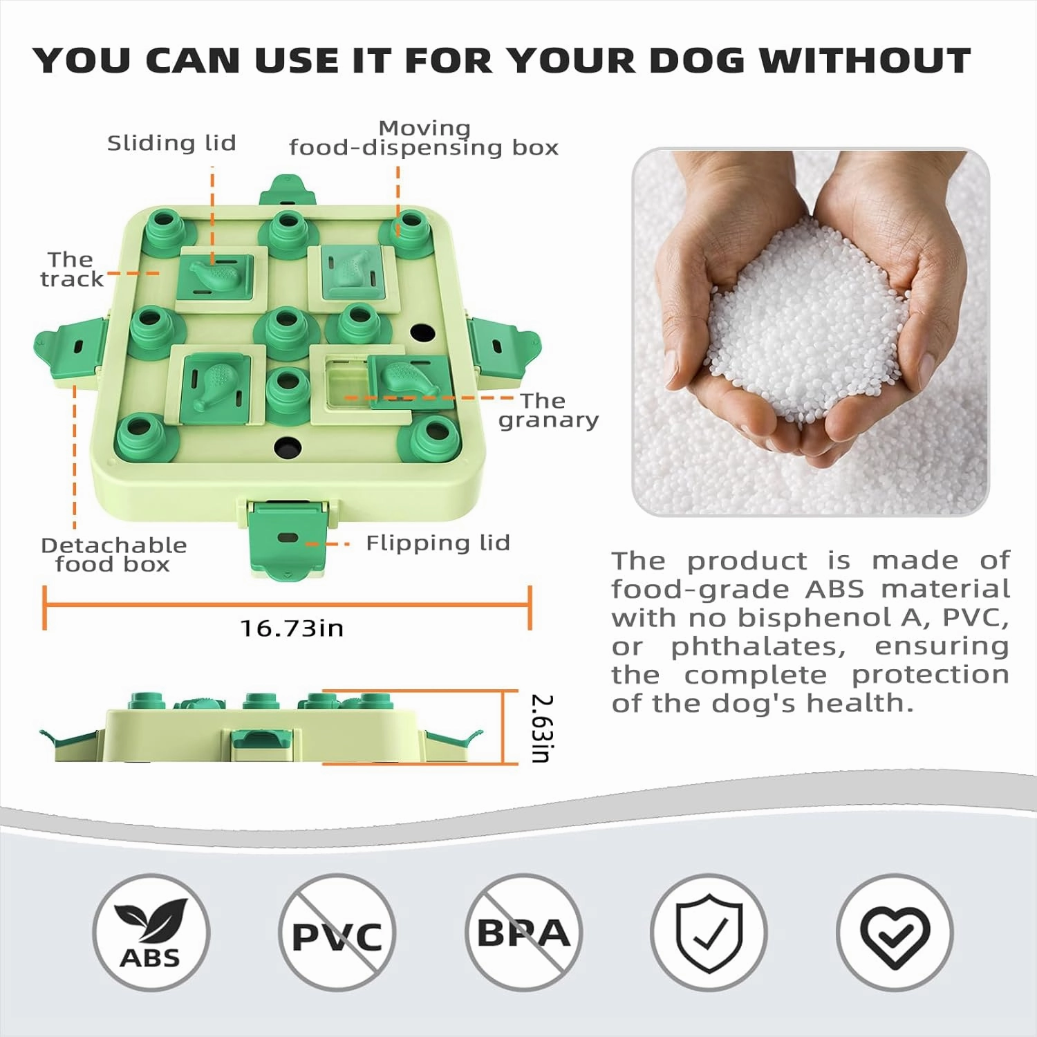 KADTC Level 3-in-1 Chess Puzzle Toy – Durable Interactive Treat Dispenser Brain Mental Game for Small/Medium/Large Dogs Green