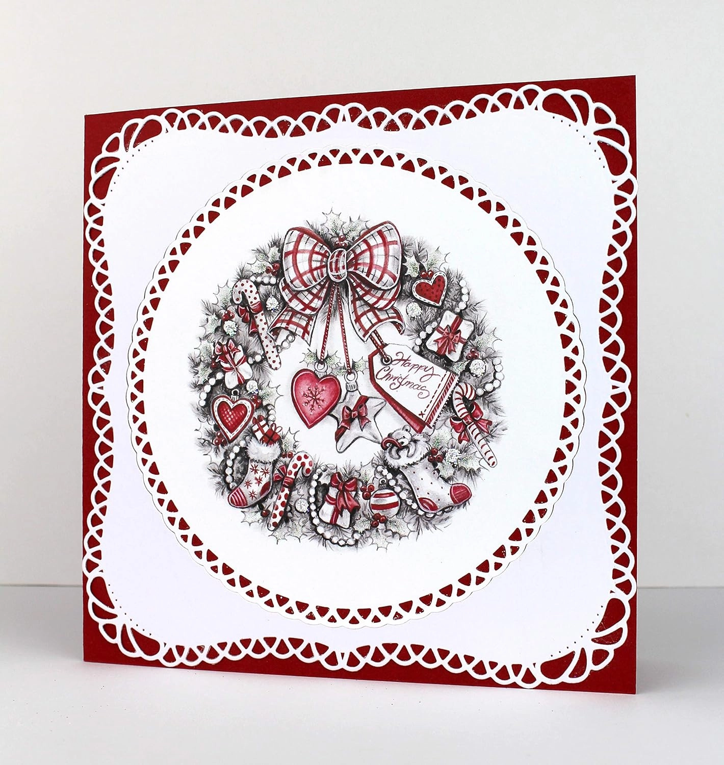 Katy Sue Greyscale Christmas Collection Paper Craft Pad (Not Die Cut, Not Pre-Cut). Makes 120 Christmas Card Toppers for Christmas Card Making with Artwork by Teresa Goodridge