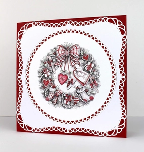 Katy Sue Greyscale Christmas Collection Paper Craft Pad (Not Die Cut, Not Pre-Cut). Makes 120 Christmas Card Toppers for Christmas Card Making with Artwork by Teresa Goodridge