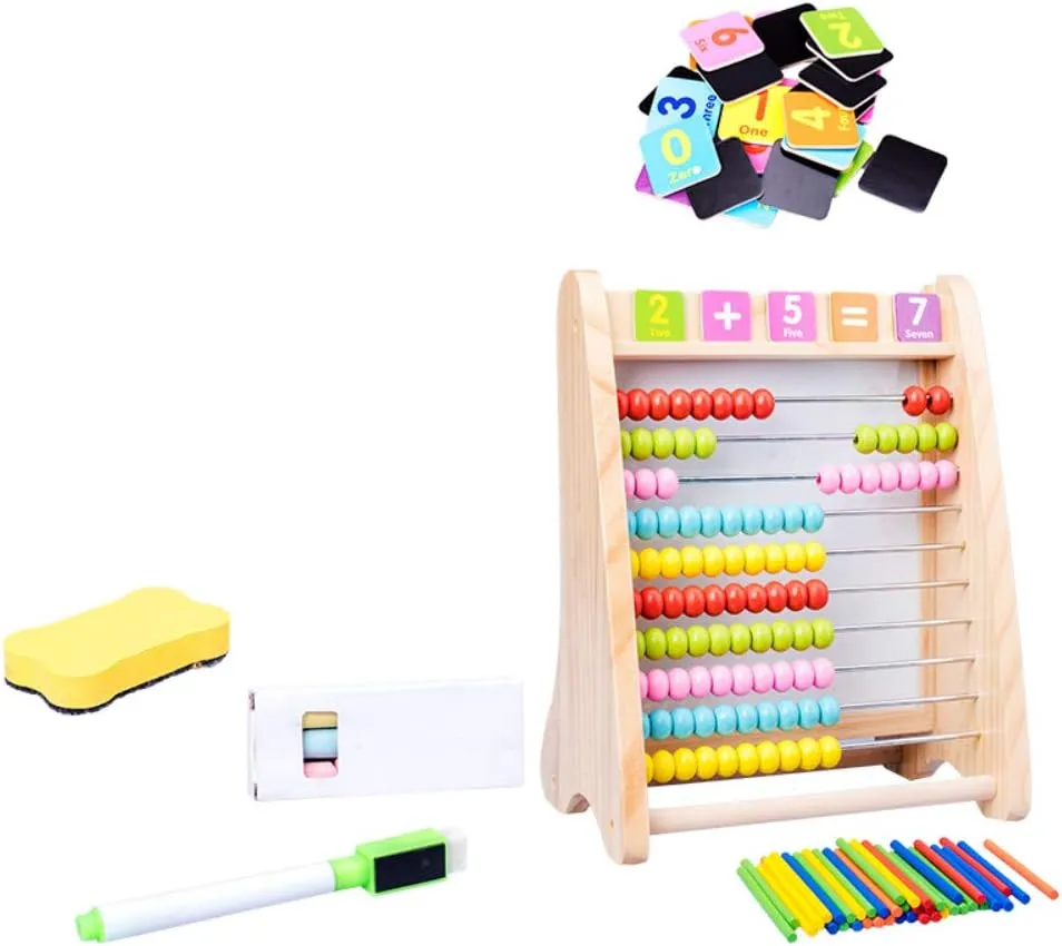 Kids Toys Wooden Toys Math Abacus Multi-Function Arithmetic Drawing Board Calculation Frame Educational Toys for Children