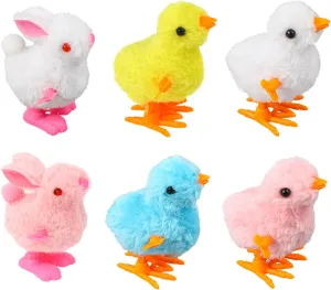 KIMOBER 12PCS Wind Up Bunny Chick Toys,Jumping Chicken and Wind-Up Bunny Clockwork Toys for Easter Egg Hunt Basket Stuffers Party Favors