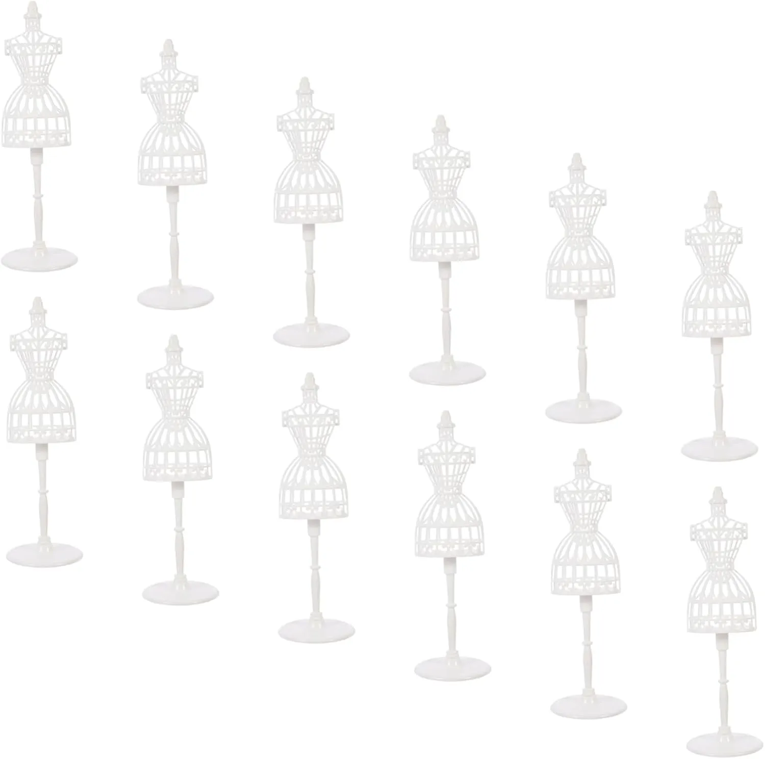 Kisangel 12pcs Miniature Doll Dress Stands Doll Clothes Mannequins for Displaying Suits and Accessories Dollhouses Lightweight Compact Design for Tiny House Decor