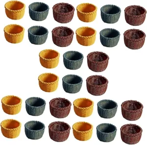 Kisangel 5sets Elegant Miniature Basket Rattan Storage Box for Mini House Realistic Decor for Dollhouse Accessories 6pcs*5