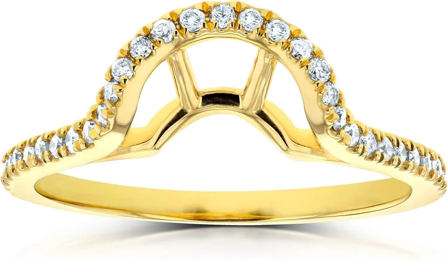 Kobelli Diamond Notched Basket Curve Wedding Band 1/4 CTW 14k Yellow Gold
