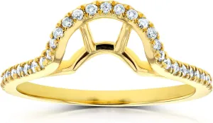 Kobelli Diamond Notched Basket Curve Wedding Band 1/4 CTW 14k Yellow Gold