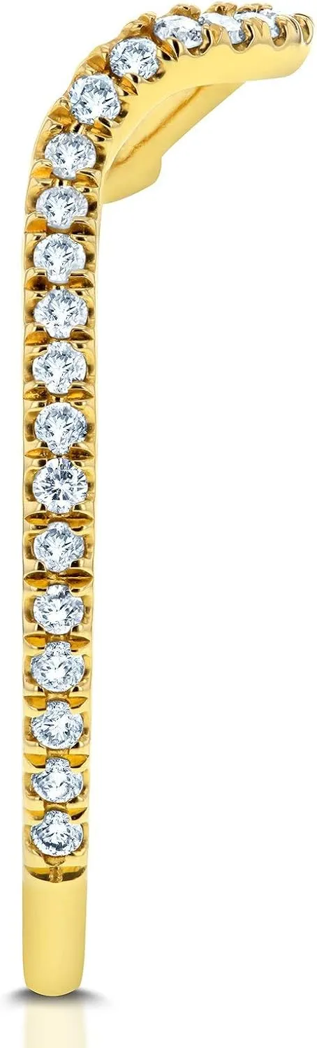 Kobelli Diamond Notched Basket Curve Wedding Band 1/4 CTW 14k Yellow Gold