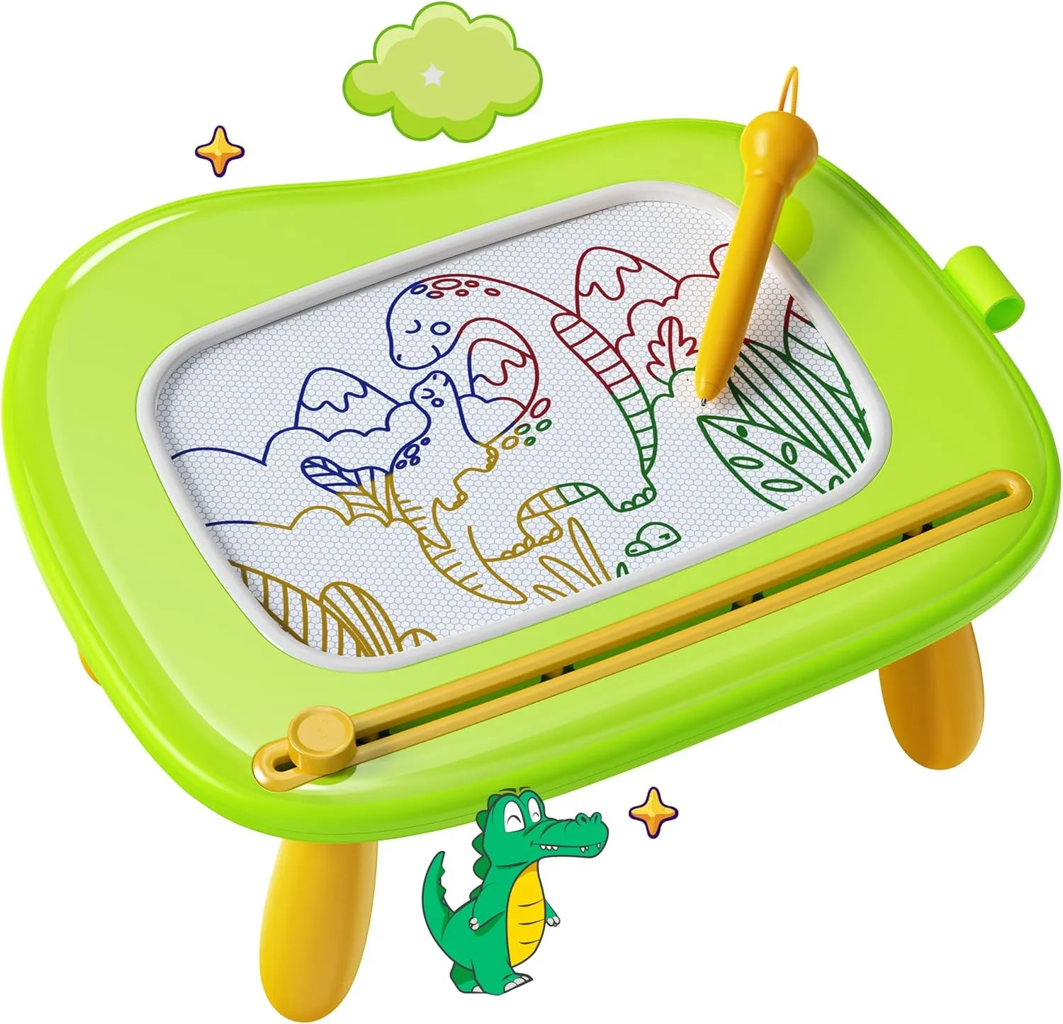 KOKODI Mess-Free Magnetic Drawing, Toddler Girl Toys for 1-2 Year Old, Large Doodle Board Pad Learning and Educational Toys for 1 2 3 Year Old Baby Kids Birthday Gifts(Green)
