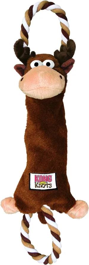 KONG - Tugger Knots Moose - Tug of War Dog Toy, Minimal Stuffing and Looped Ropes for added Strength - For Medium/Large Dogs