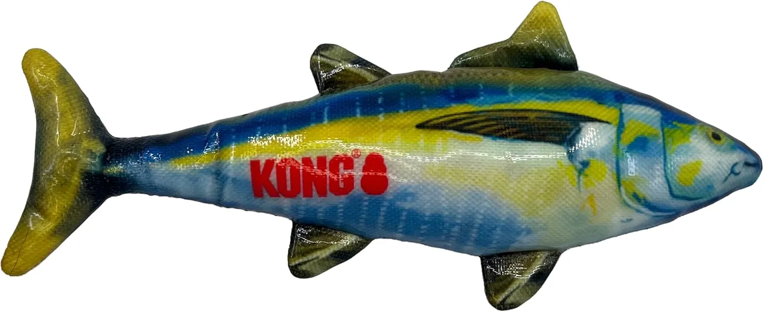 KONG Wild Shield Fish Shaped Dog Toy for Medium Breeds (Tuna)