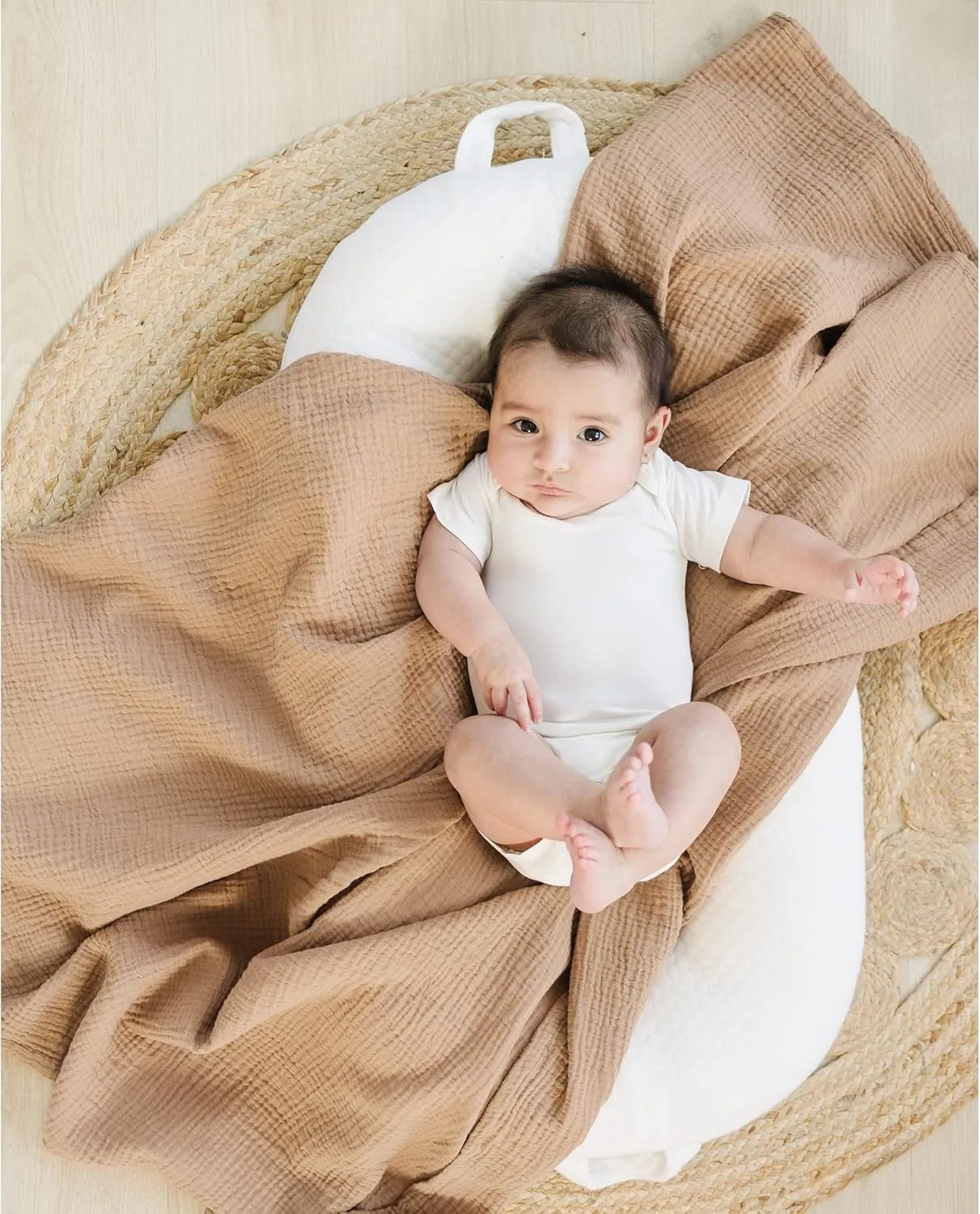 Konssy 3 Pack Muslin Swaddle Blankets for Unisex, Newborn Receiving Blanket, Large 47 x 47 inches, Soft Breathable Muslin Baby Swaddles for Boys & Girls