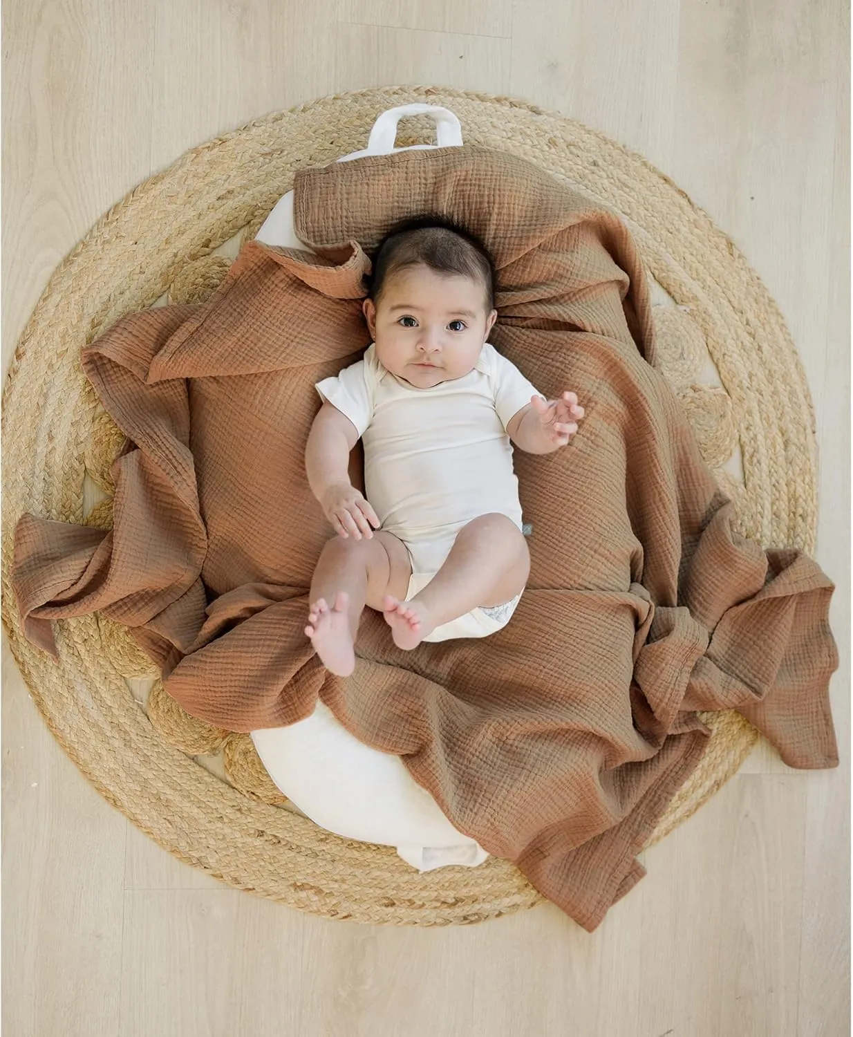 Konssy 3 Pack Muslin Swaddle Blankets for Unisex, Newborn Receiving Blanket, Large 47 x 47 inches, Soft Breathable Muslin Baby Swaddles for Boys & Girls
