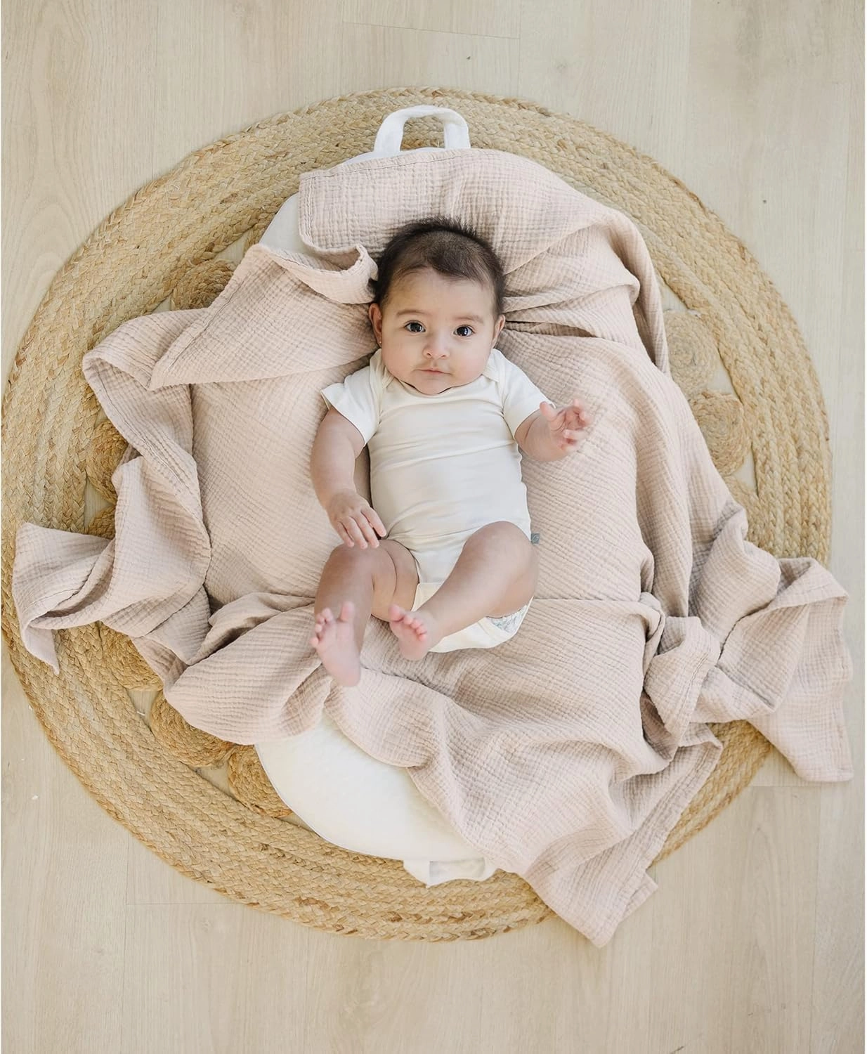 Konssy 3 Pack Muslin Swaddle Blankets for Unisex, Newborn Receiving Blanket, Large 47 x 47 inches, Soft Breathable Muslin Baby Swaddles for Boys & Girls