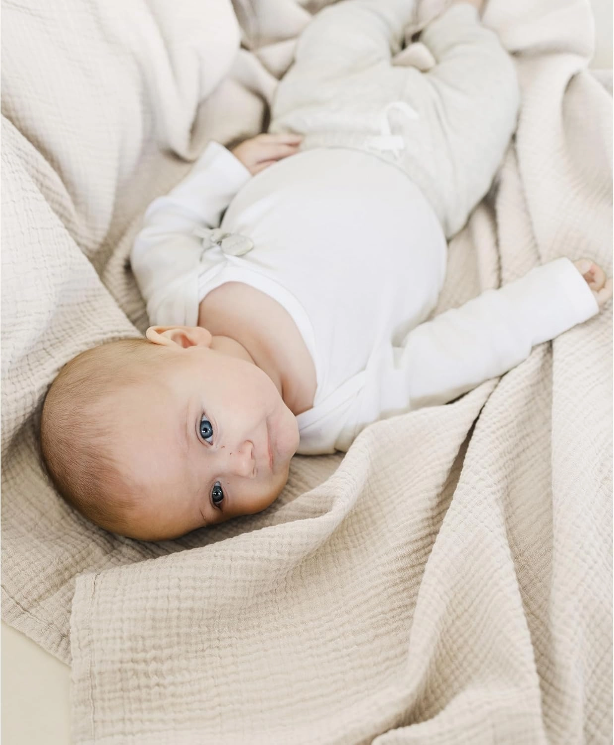 Konssy 3 Pack Muslin Swaddle Blankets for Unisex, Newborn Receiving Blanket, Large 47 x 47 inches, Soft Breathable Muslin Baby Swaddles for Boys & Girls