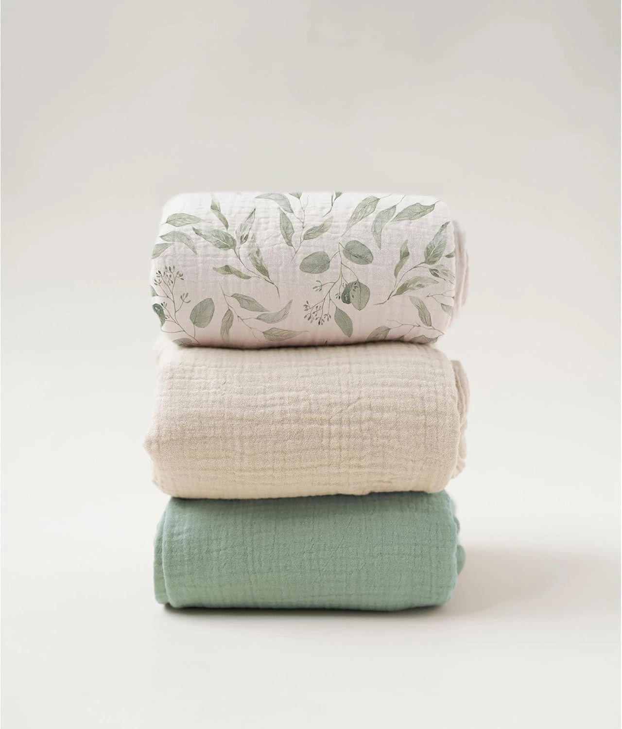 Konssy 3 Pack Muslin Swaddle Blankets for Unisex, Newborn Receiving Blanket, Large 47 x 47 inches, Soft Breathable Muslin Baby Swaddles for Boys & Girls
