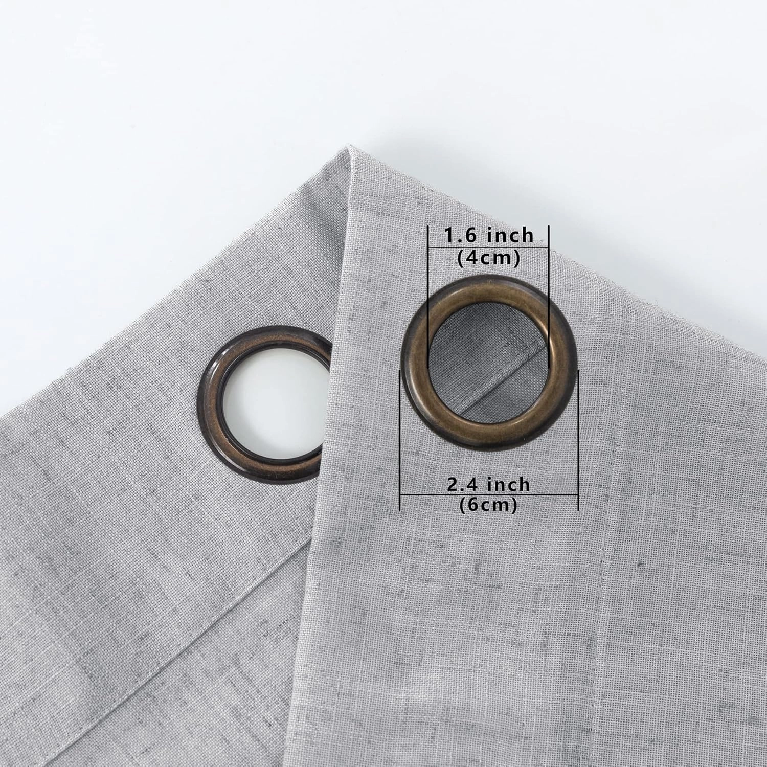 KOUFALL Light Grey Curtains 84 Inch Length for Living Room 2 Panels Set Bronze Grommet Light Filtering Semi Sheer Linen Curtain for Dining Room Bedroom 84 Inches Long,Dove Gray