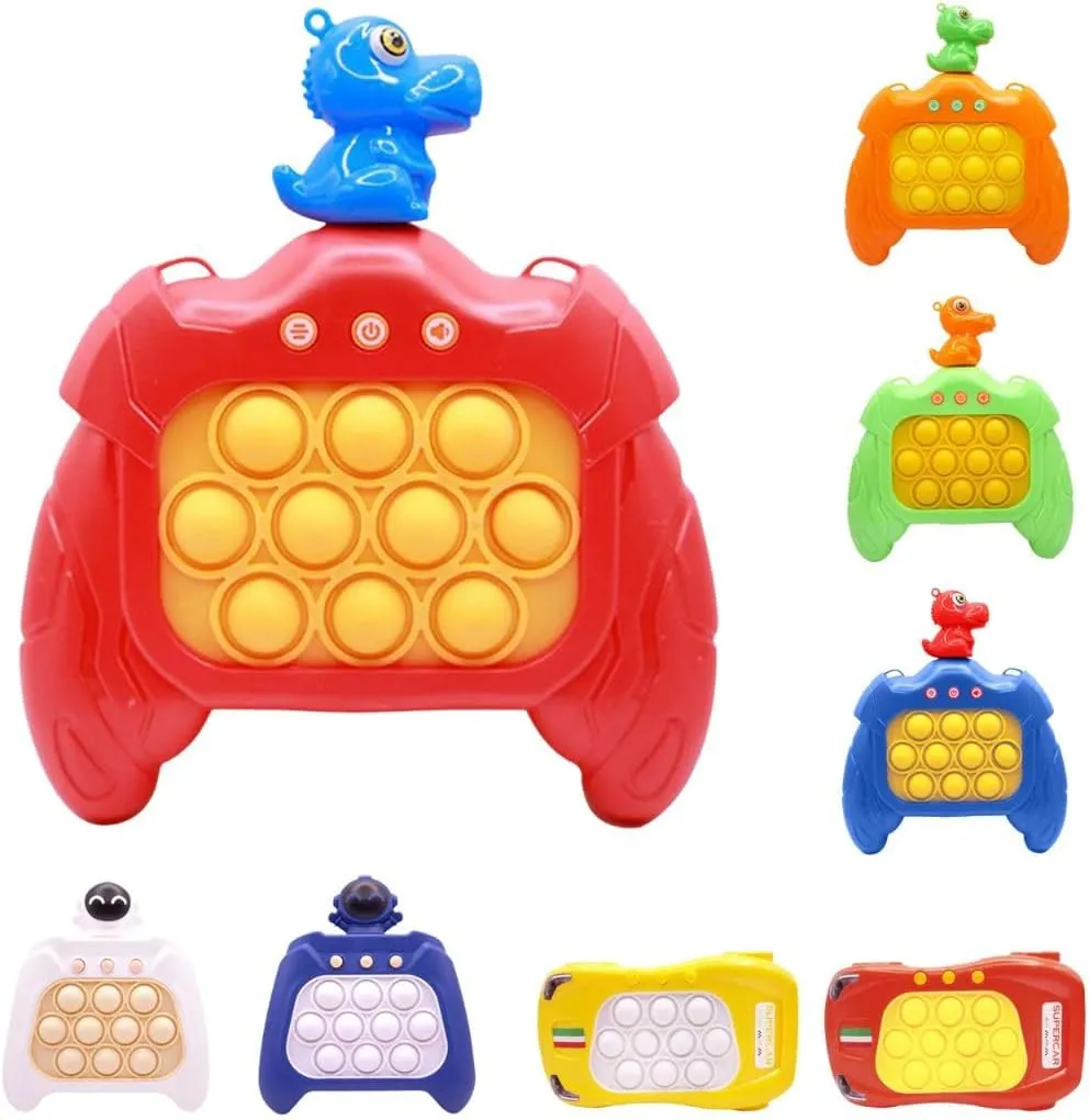 KWORLD - TMCC World Car Version Quick Push Children Educational Game Light Up Pop Puzzle Fidget Toys for Kids with Car Modeling Reactivity Training Toy (Yellow)