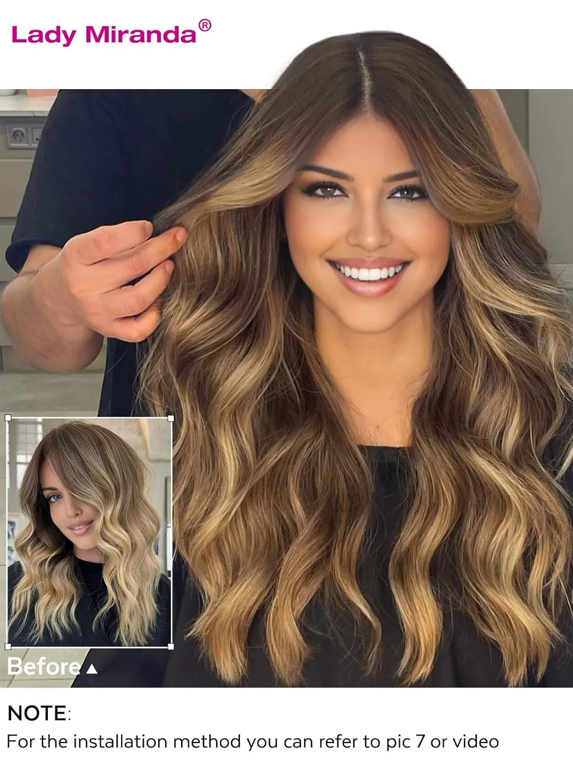LADY MIRANDA 20 Inch Double Weft Hair Extensions with Micro Beads 8 Pieces 100g Honey Blonde Highlights Twin Tabs Hair Extensions Invisible Seamless PU Weft Genius Real Human Hair(T4/27, 20 Inch)