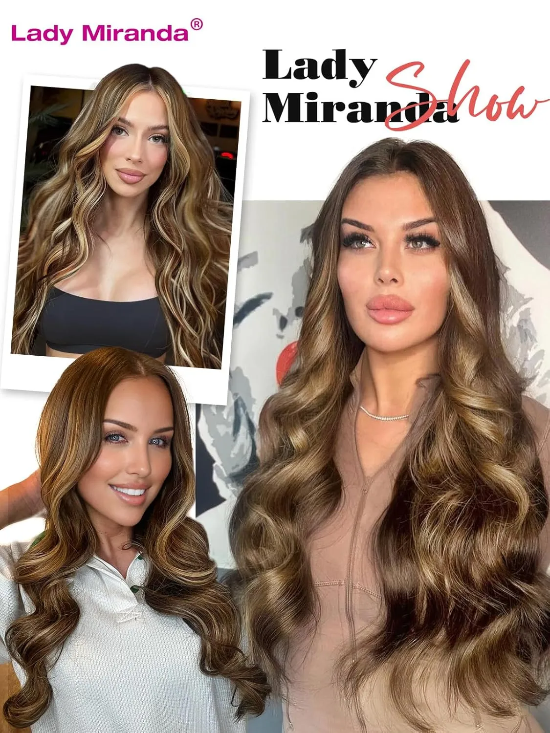 LADY MIRANDA 20 Inch Double Weft Hair Extensions with Micro Beads 8 Pieces 100g Honey Blonde Highlights Twin Tabs Hair Extensions Invisible Seamless PU Weft Genius Real Human Hair(T4/27, 20 Inch)