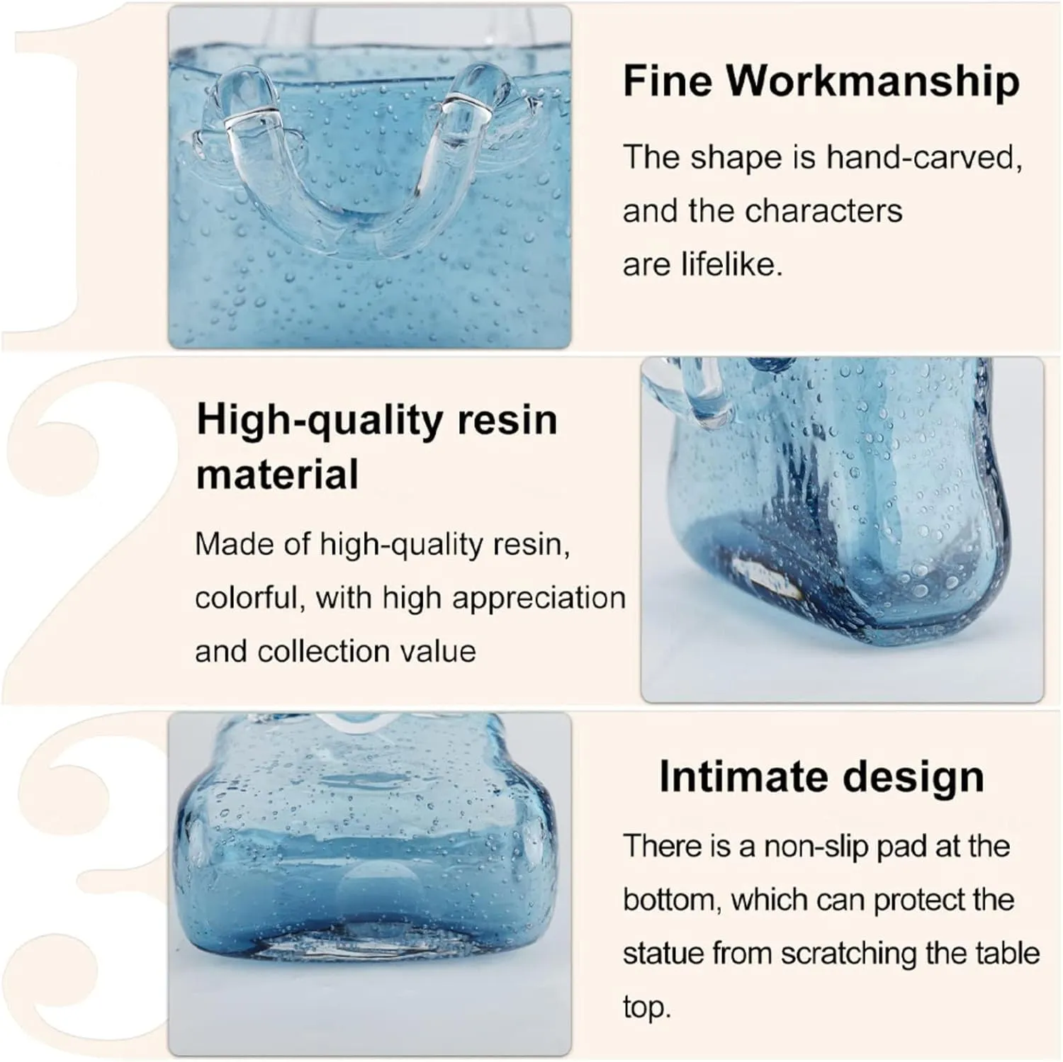 LAMPPE Purse Flower Vase, Hand Blown Glass Vase Purse Bag Glass Vase Handbag Vases for Flowers, Unique for Centerpieces,Table Decorations,Wedding Decor,Home,Style2-Blue