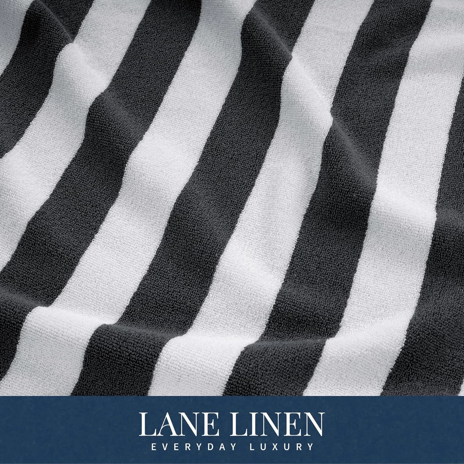 LANE LINEN 100% Cotton Beach Towel - Pack of 2 Cabana Towels, Beach Essentials for Women (30" x 60”), Large Absorbent Towel, Quick Dry & Soft Beach Towels - Grey Towels