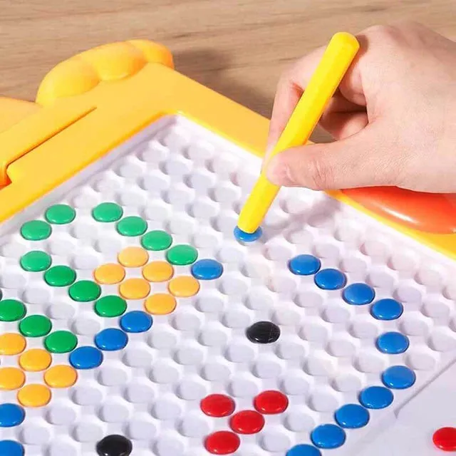 Large Magnetic LED Drawing Board with Pen & Dot Beads - Educational Fun for Kids