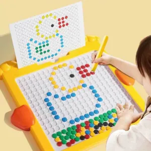 Large Magnetic LED Drawing Board with Pen & Dot Beads - Educational Fun for Kids