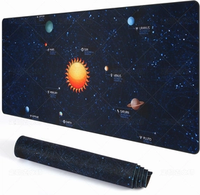 Large Extended Gaming Mouse Pad with Stitched Edges, Non-Slip Waterproof Rubber Base XXL Computer Desk Mat for Office, Keyboard, Laptop and Home, 35.43 X 15.75 Inch Long Desk Pad Galaxy Planetary