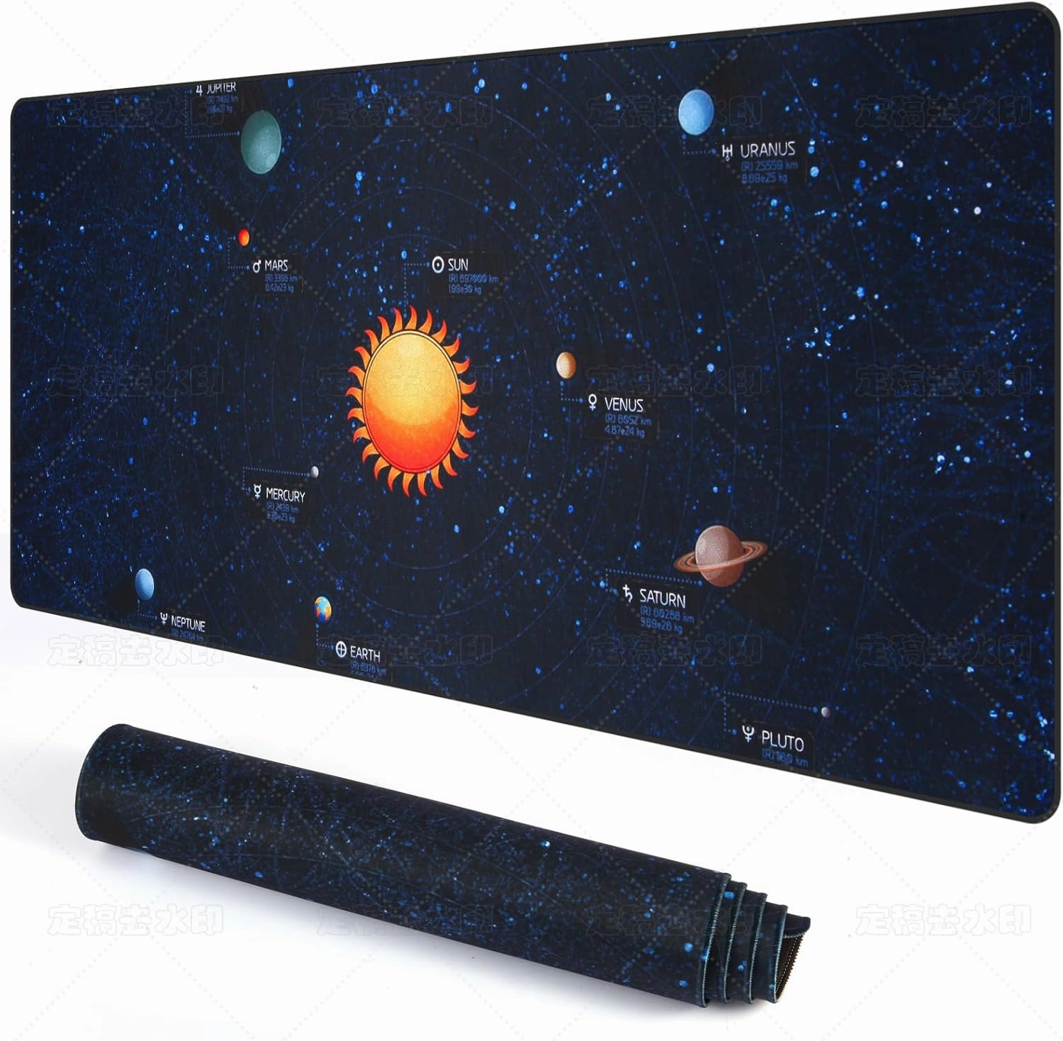 Large Extended Gaming Mouse Pad with Stitched Edges, Non-Slip Waterproof Rubber Base XXL Computer Desk Mat for Office, Keyboard, Laptop and Home, 35.43 X 15.75 Inch Long Desk Pad Galaxy Planetary
