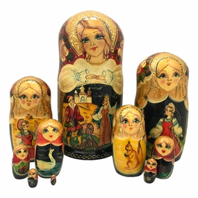 Large Nesting Dolls Set of 10 Swan Princess