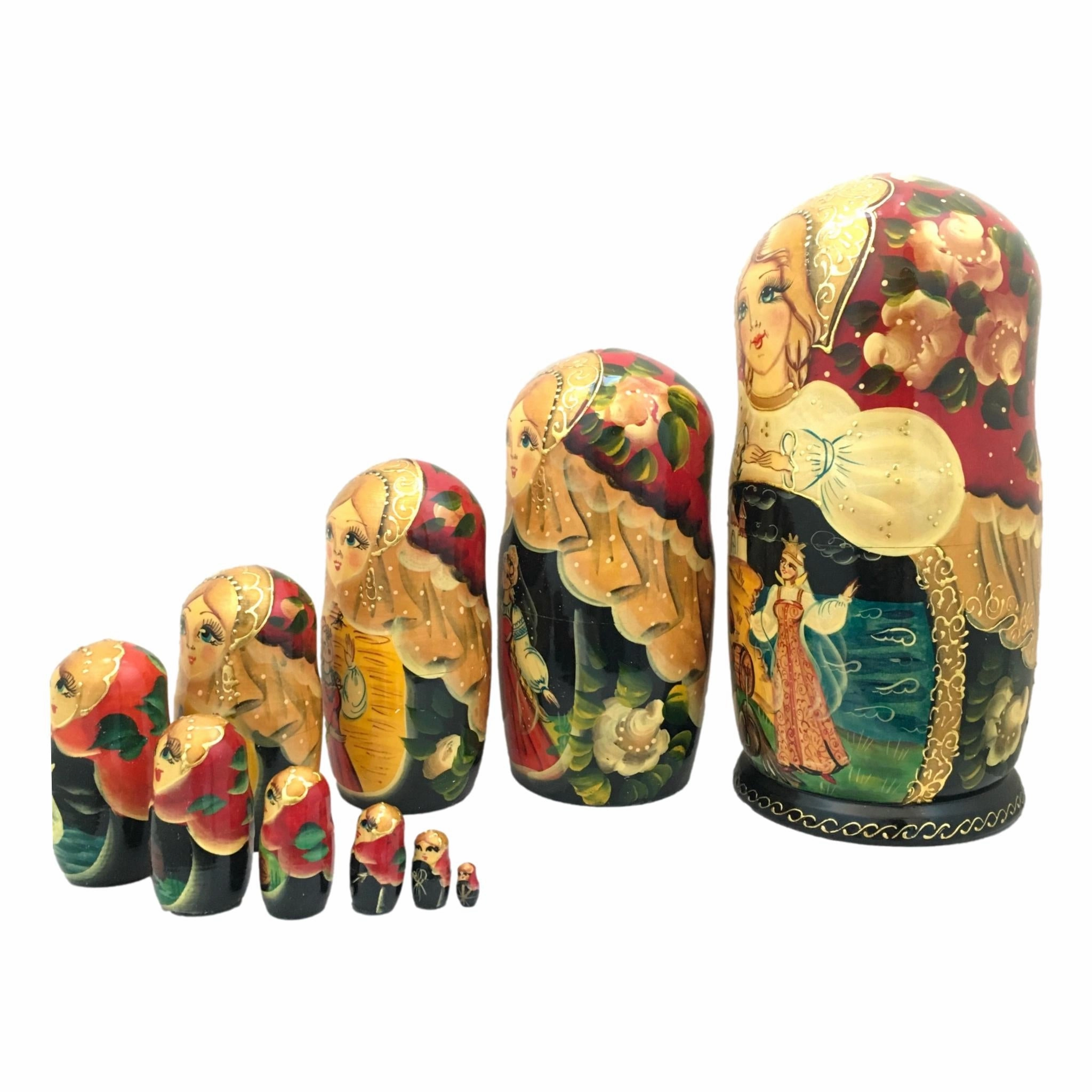 Large Nesting Dolls Set of 10 Swan Princess