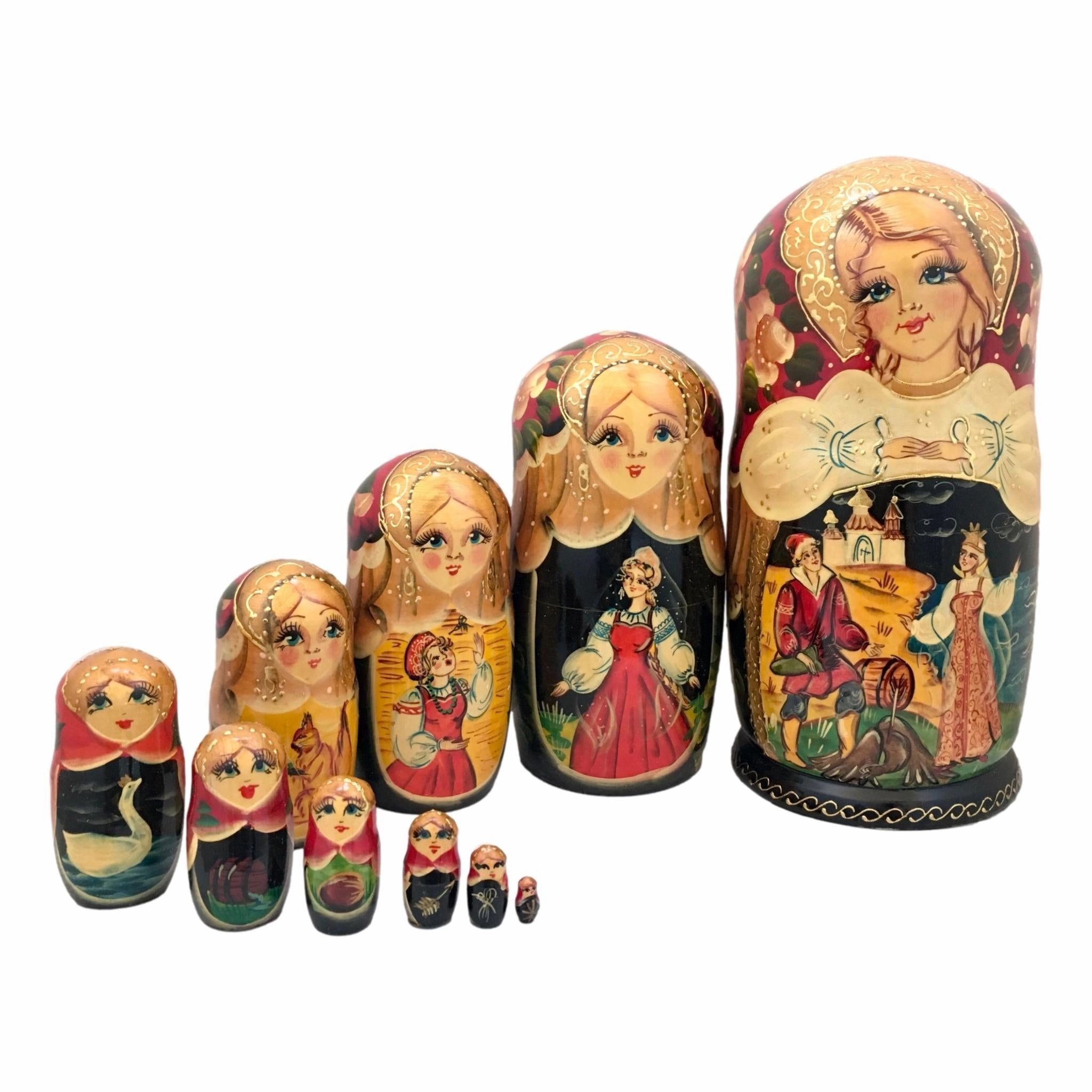Large Nesting Dolls Set of 10 Swan Princess