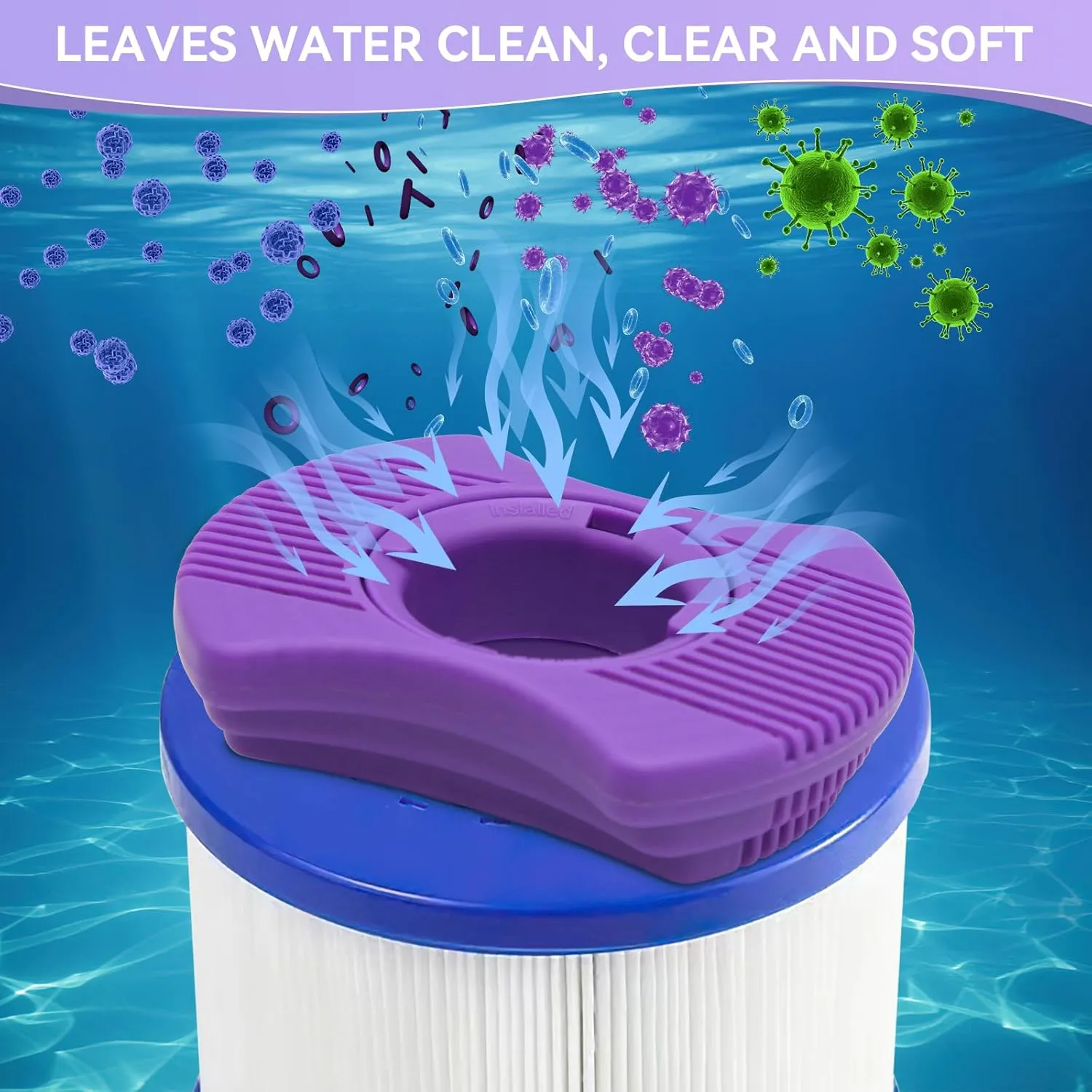 Lasts 6 Months for Dimension One Spa Filter,01512-261 for Vision Cartridge Dimension One Spa,Purple 2 Pack