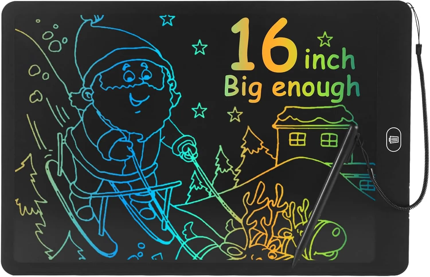 LCD Writing Tablet for Kids & Adults, Etch a Sketch Travel Essentials - 16 Inch Black