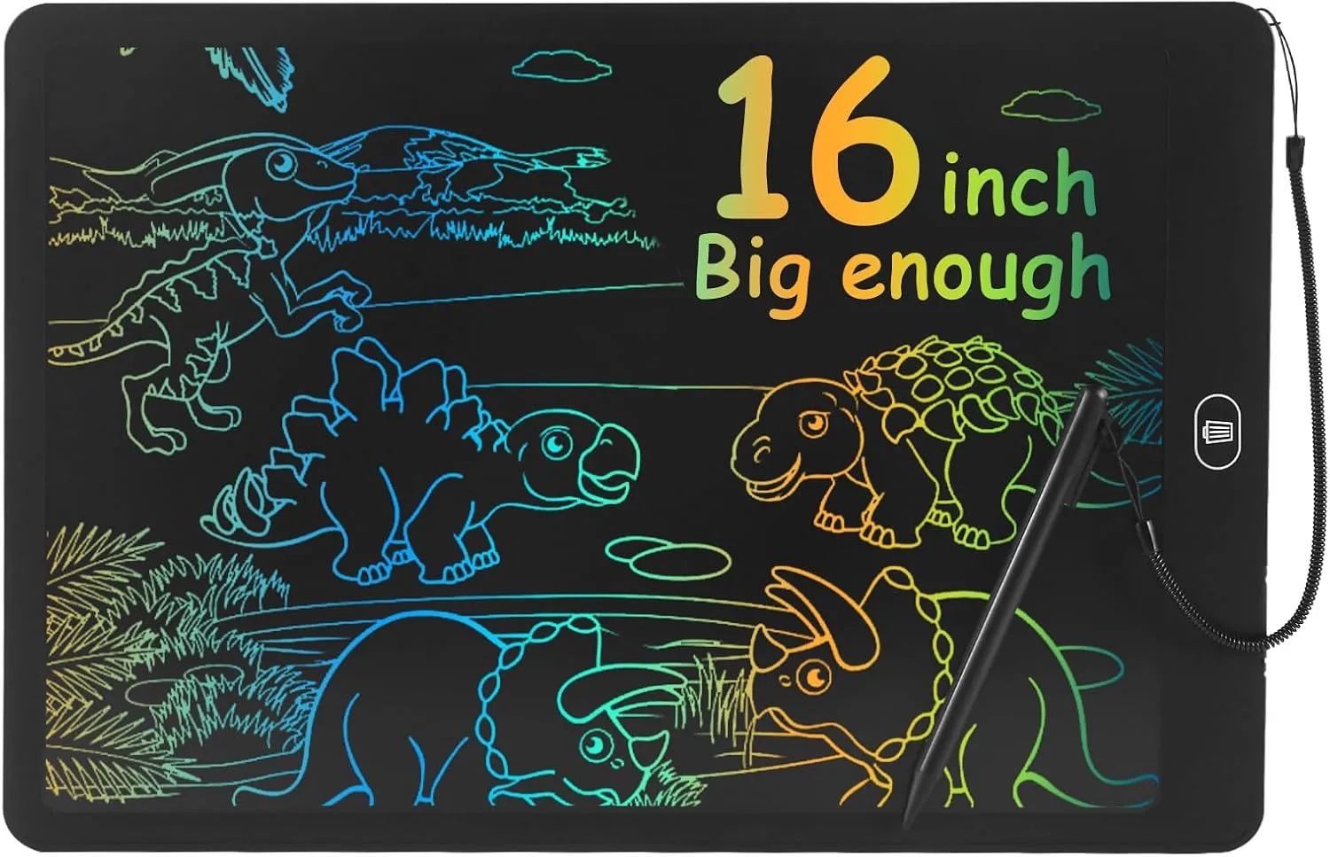 LCD Writing Tablet for Kids & Adults, Etch a Sketch Travel Essentials - 16 Inch Black
